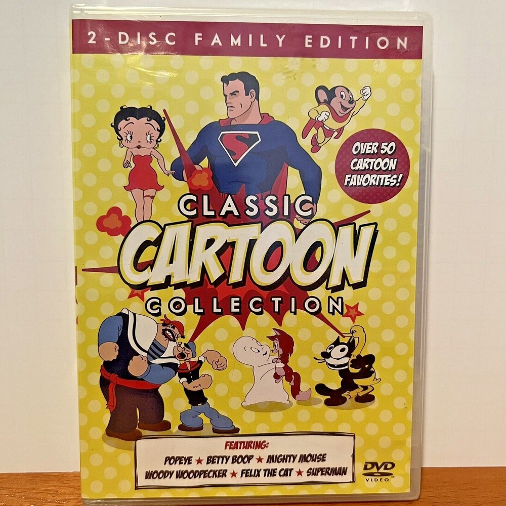 Classic Cartoon Family Collection 2 DVD SET-Over 50 Cartoons Popeye Boop Casper